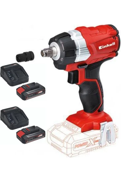 Einhell Te-cw 18 Li Bl 2x2.5ah Akülü Somun Sıkma Sökme Makinesi