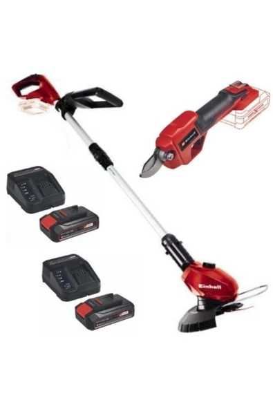 Einhell Ge-ls 18 Li Akülü Budama Makası Ge-ct 18 Akülü Kenar Kesme 2x2.5 Ah Starter Kit Bahçe Seti