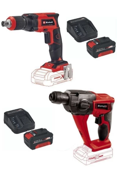 Einhell Te-hd 18 Li Vidalama Delme Te-dy 18 Li Alçıpan Vidalama 2x4.0ah Starter Kit Akülü Set