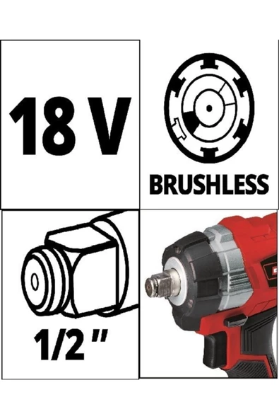 Einhell Te-cw 18 Li Bl Akülü Şarjlı Somun Sıkma Kömürsüz + 2x5.2 Ah Plus Starter Kit + Çanta - 3