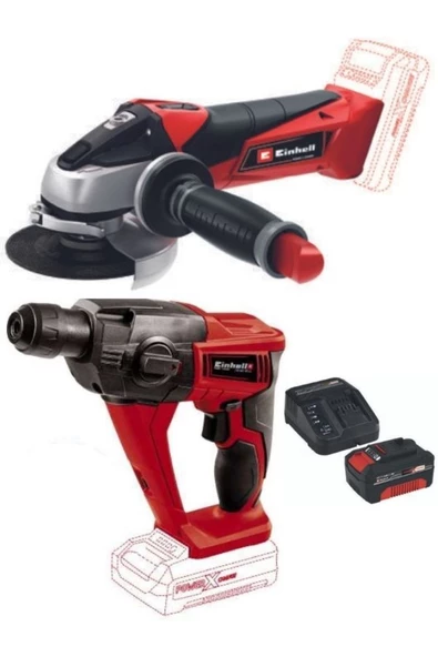 Einhell Te-hd 18 Li Akülü Vidalama Delme Te-ag 18/115 Akülü Avuç Taşlama 1x4.0ah Starter Kit Set