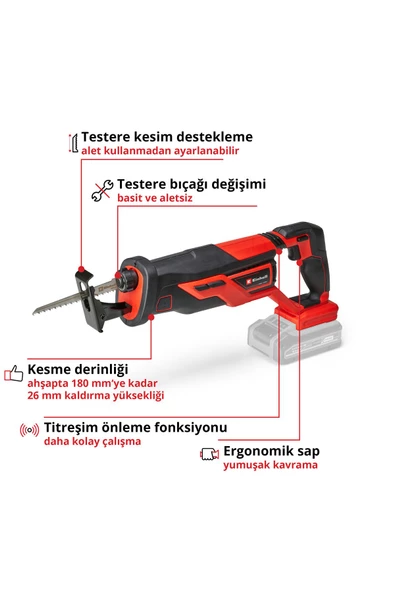 Einhell TE-AP 18/26 Li - Solo, Akülü Kılıç Testere (Akü ve şarj cihazı dahil değildir) - 3