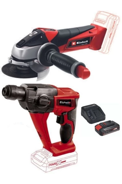 Einhell Te-hd 18 Li Akülü Vidalama Delme Te-ag 18/115 Akülü Avuç Taşlama 1x2.5ah Starter Kit Set - 2