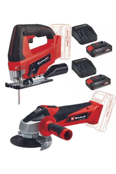 Einhell Tc-js 18 Li Dekupaj Tc-ag 18/115 Avuç Taşlama 2x2.5ah Akülü Set