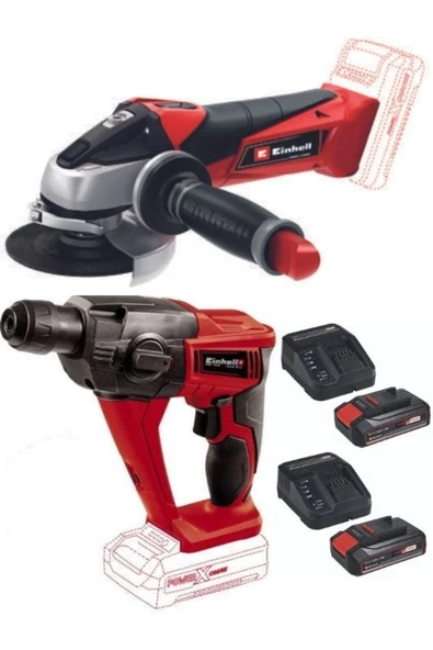 Einhell Te-hd 18 Li Akülü Vidalama Delme Te-ag 18/115 Akülü Avuç Taşlama 2x2.5ah Starter Kit Set