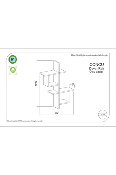 Concures Duvar Rafı Kırmızı - 2