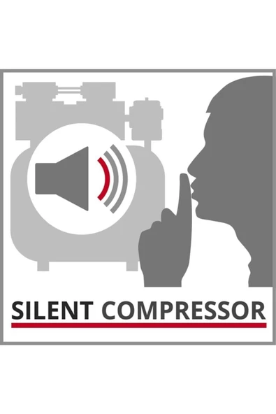 Einhell Te-ac 6 Yağsız/Sessiz Kompresör 57db, 8bar, 110lt/dk, 0.8hp, 6 lt Tank - 3