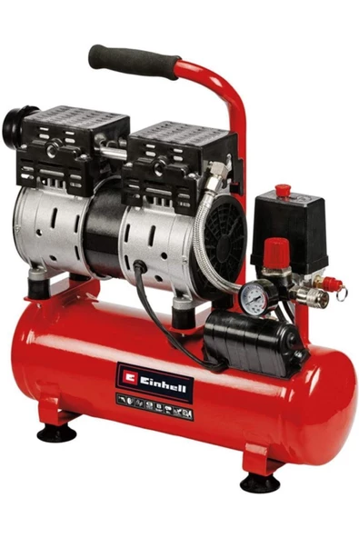 Einhell Te-ac 6 Yağsız/Sessiz Kompresör 57db, 8bar, 110lt/dk, 0.8hp, 6 lt Tank