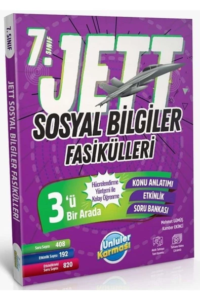 Ünlüler 7. Sınıf Sosyal Bilgiler Jett Soru Fasikülleri Ünlüler Yayınları