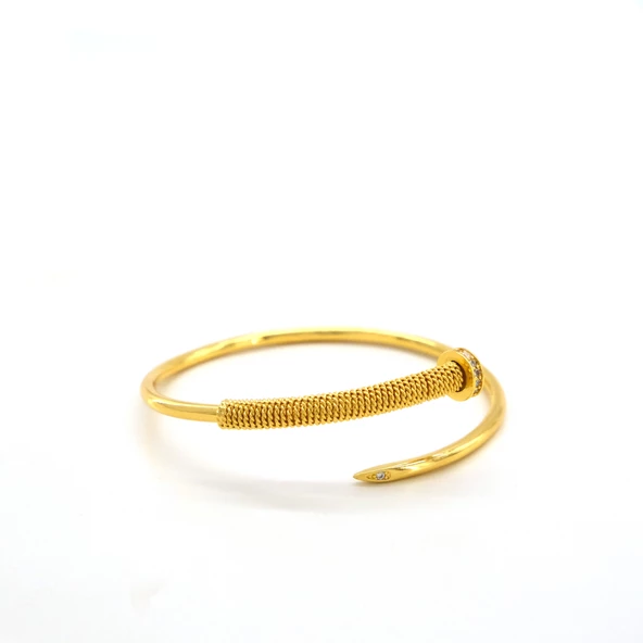 Çelik Kelepçe Altın Kaplama Kadın Çivi Model BLZ-611 ürün görseli