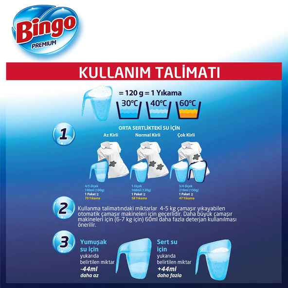 Bingo Premium Toz Çamaşır Deterjanı 7 Kg Beyaz - 7