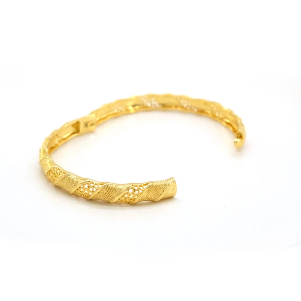 Çelik Kelepçe Altın Kaplama Kadın Hint Model BLZ-607 - Resim 3