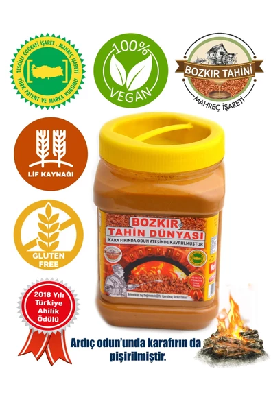 Bozkır Tahin Merkezi  Kepekli Kavrulmuş Bozkır Tahini 935 Gr (taş değirmen)