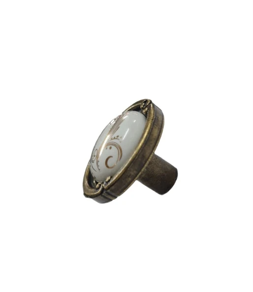 PORSELEN DÜĞME KULP METAL ANTİKSARI MOTİFLİ / 5 ADET - 2