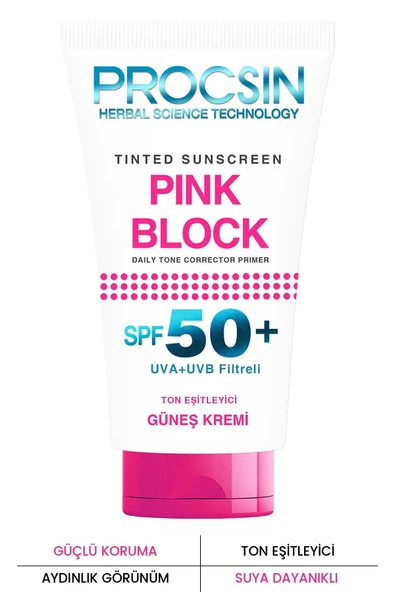 Procsin Pink Block Aydınlatıcı ve Ton Eşitleyici Güneş Kremi SPF50+ 50 ML - 3