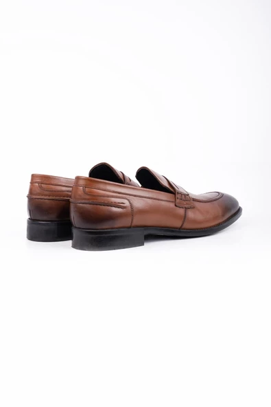 Taba %100 Deri Analin Bağcıksız Classic Ayakkabı 1033245167 - 4