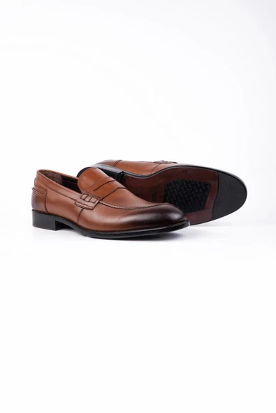 Taba %100 Deri Analin Bağcıksız Classic Ayakkabı 1033245167 - 3