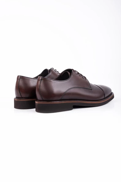 Koyu Kahverengi %100 Deri Açma Bağcıklı Classic Ayakkabı 1033245164 - Resim 4