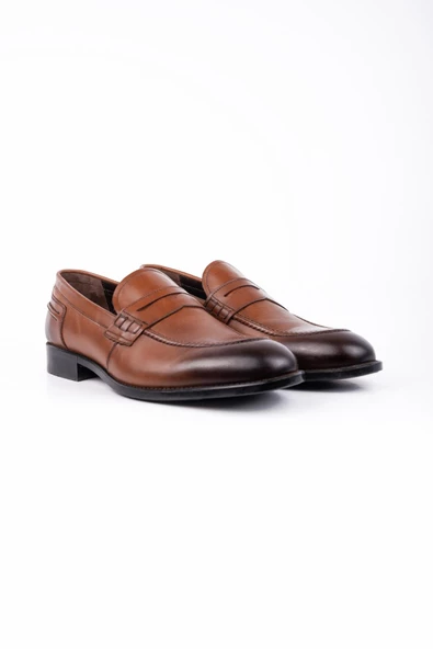 Taba %100 Deri Analin Bağcıksız Classic Ayakkabı 1033245167 - 2