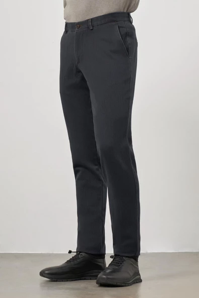 Siyah Pamuklu Yandan Cepli Casual Comfort Fit Chino Pantolon 1003245154 - Resim 5