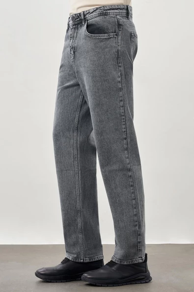 Siyah Düz Cord Pamuklu 5 Cep Oversize Casual Denim Pantolon 1023245156 - 3