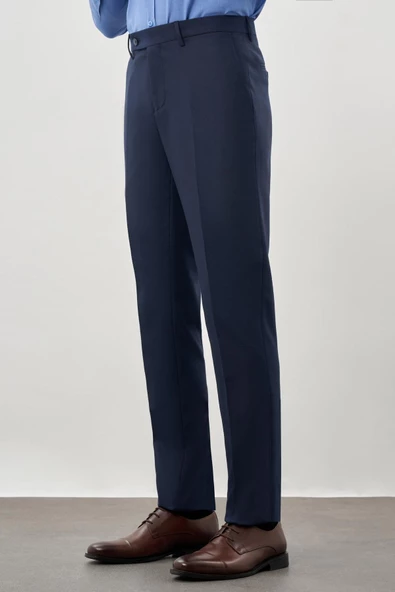 Lacivert Esnek Yandan Cepli Slim Fit Classic Pantolon 1003245209 - 3