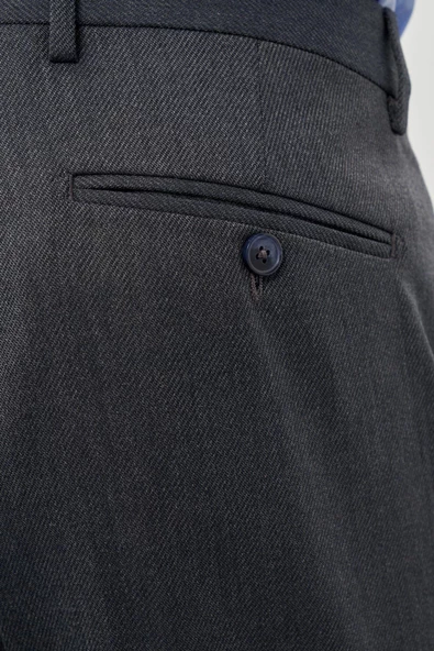 Lacivert Düz Gabardin Esnek Yan Cep Slim Fit Classic Pantolon 1003245209_220 - Resim 5