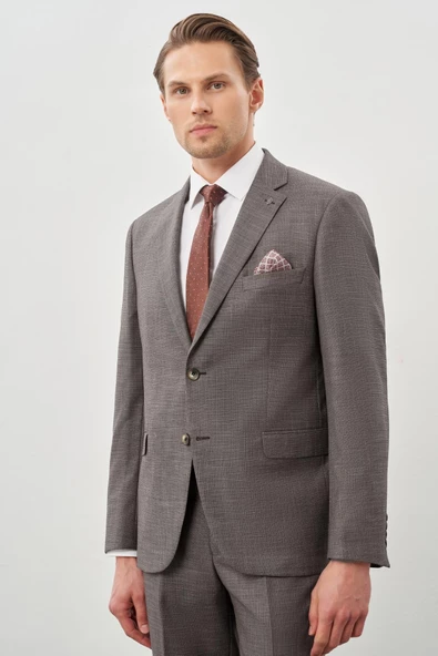 Koyu Vizon Mono Yaka 6 Drop Comfort Fit Classic Takım Elbise 1001245162 - 2