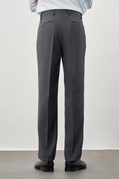 Füme Pamuklu Yandan Cepli Classic Slim Fit Modelli Pantolon Pantolon 1003245171 - Resim 3