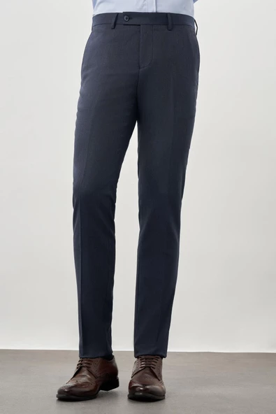 Lacivert Düz Gabardin Esnek Yan Cep Slim Fit Classic Pantolon 1003245209_202 ürün görseli
