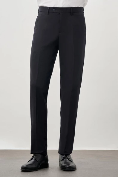 Koyu Lacivert Esnek Yandan Cepli Comfort Fit Classic Pantolon 1003245207 - Resim 3