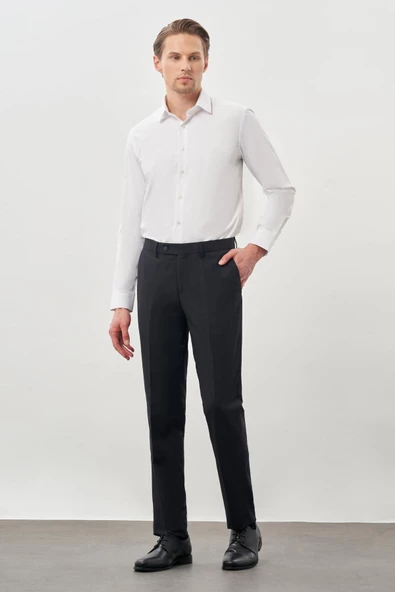 Koyu Lacivert Esnek Yandan Cepli Comfort Fit Classic Pantolon 1003245207 - Resim 2