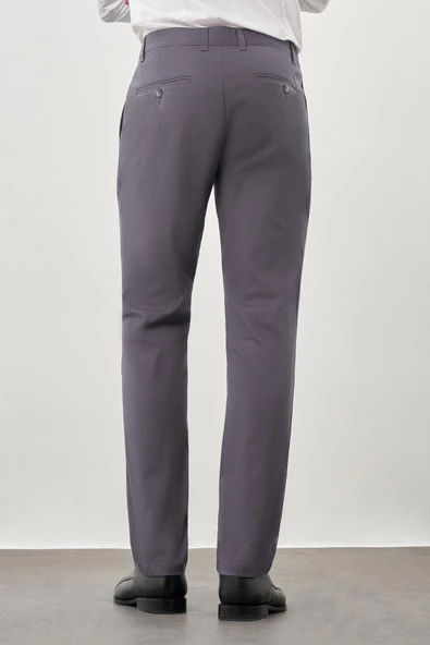 Füme Pamuklu Yandan Cepli Casual Slim Fit Chino Pantolon 1003245168 - Resim 4