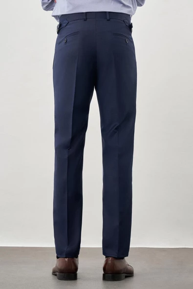 Koyu Lacivert Yandan Cepli Classic Slim Fit Modelli Pantolon Pantolon 1003245173 - Resim 4