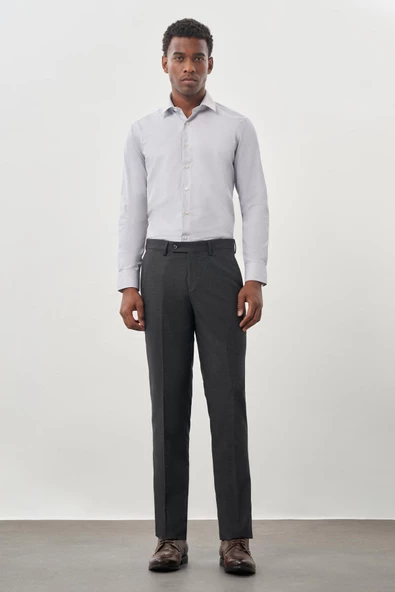 Koyu Antrasit Esnek Yandan Cepli Comfort Fit Classic Pantolon 1003245207 - Resim 2