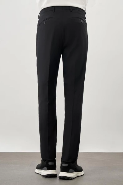 Siyah Esnek Yandan Cepli Comfort Fit Classic Pantolon 1003245207 - Resim 4