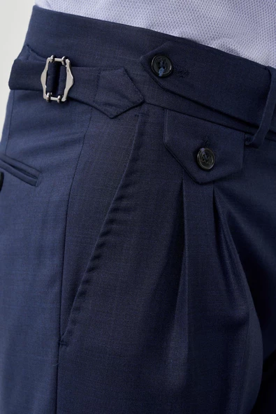 Koyu Lacivert Yandan Cepli Classic Slim Fit Modelli Pantolon Pantolon 1003245173 - Resim 5