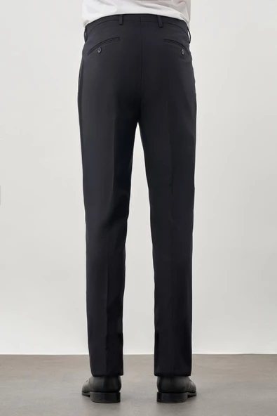 Koyu Lacivert Esnek Yandan Cepli Comfort Fit Classic Pantolon 1003245207 - Resim 4