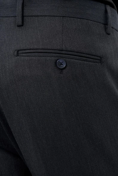 Lacivert Düz Gabardin Esnek Yan Cep Slim Fit Classic Pantolon 1003245209_219 - Resim 5