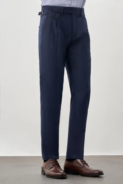 Koyu Lacivert Yandan Cepli Classic Slim Fit Modelli Pantolon Pantolon 1003245173