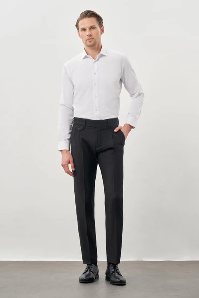 Siyah Yandan Cepli Classic Slim Fit Modelli Pantolon Pantolon 1003245172 - 2