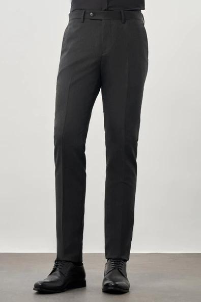 Koyu Antrasit Esnek Yandan Cepli Slim Fit Classic Pantolon 1003245209 ürün görseli