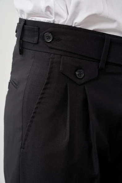 Siyah Yandan Cepli Classic Slim Fit Modelli Pantolon Pantolon 1003245172 - 5
