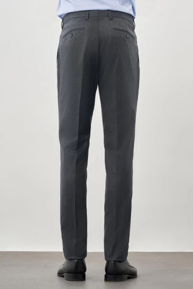 Lacivert Düz Gabardin Esnek Yan Cep Slim Fit Classic Pantolon 1003245209_220 - Resim 4