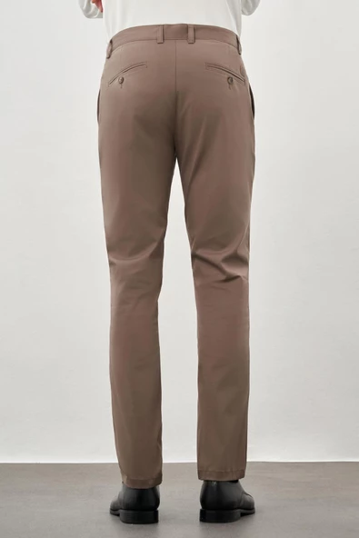 Haki Pamuklu Yandan Cepli Casual Slim Fit Chino Pantolon 1003245168 - Resim 4