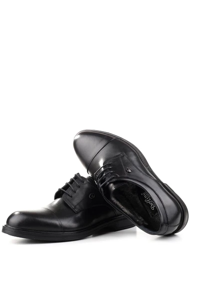 Delfino 321 Erkek Hakiki Deri Bağcıklı & Kürklü Kauçuk Klasik Ayakkabı - Resim 5