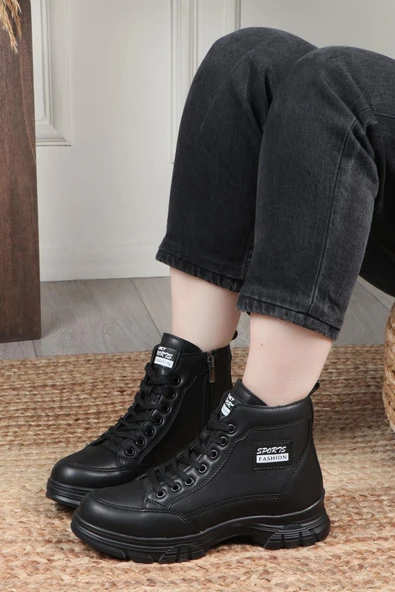 Papuç Sepeti 4222 Sıcak Astar Kaymaz Taban Kadın Bot - Resim 5