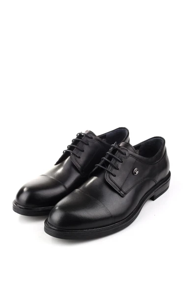 Delfino 321 Erkek Hakiki Deri Bağcıklı & Kürklü Kauçuk Klasik Ayakkabı - Resim 2