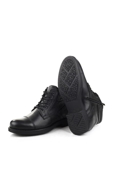 Nevzat Öge 01002 Erkek Hakiki Deri Kürklü Bağcıklı & Fermuarlı Bot - Resim 5