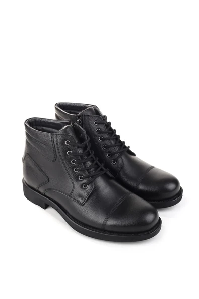 Nevzat Öge 01002 Erkek Hakiki Deri Kürklü Bağcıklı & Fermuarlı Bot - Resim 2